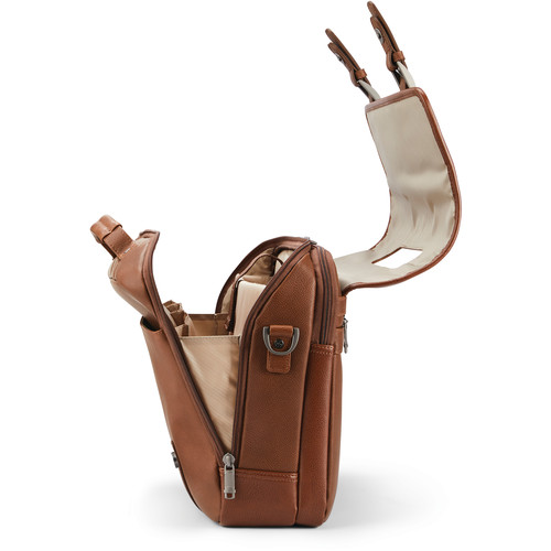 Samsonite Classic Leather Flapover Laptop Briefcase (Cognac)