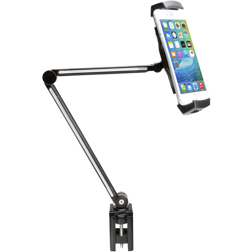 CTA Digital Ultra-Light Arm Mount with Clamp and Suction Base for Tablets and Smartphones
