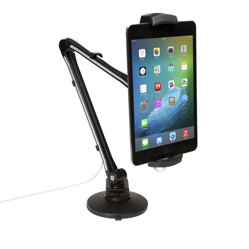 CTA Digital Ultra-Light Arm Mount with Clamp and Suction Base for Tablets and Smartphones