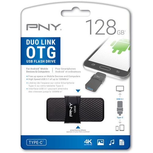 PNY Technologies 128GB DUO LINK USB 3.1 Type-C OTG Flash Drive