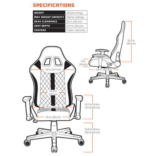 Spieltek 100 Series Gaming Chair (Black)