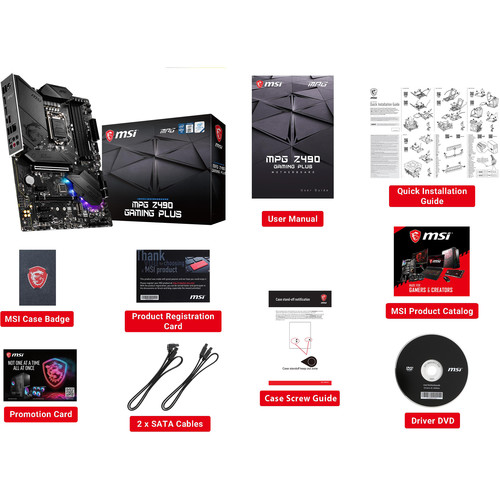 MSI MPG Z490 GAMING PLUS LGA 1200 ATX Motherboard