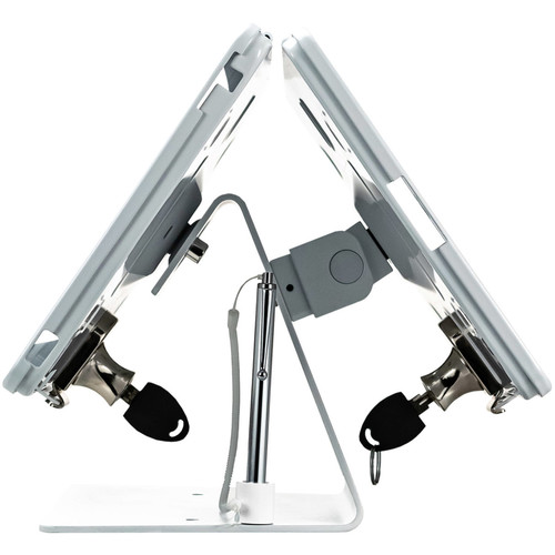 CTA Digital Dual-Tablet Security Kiosk Stand for Select iPads (White)