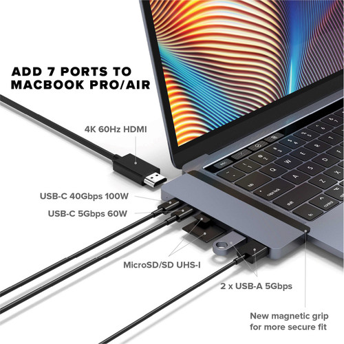 HYPER HyperDrive DUO 7-in-2 USB Type-C Hub for MacBook Pro and MacBook Air (Space Gray)