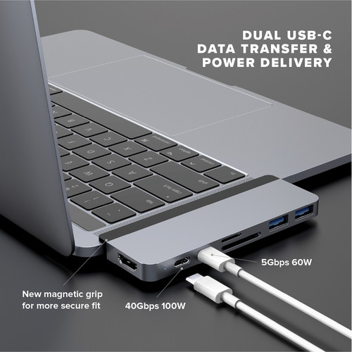 HYPER HyperDrive DUO 7-in-2 USB Type-C Hub for MacBook Pro and MacBook Air (Space Gray)