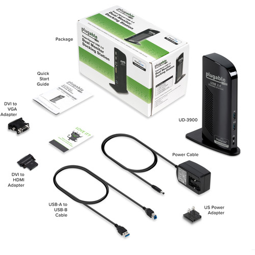 Plugable UD-3900 USB 3.0 Dual-Display Docking Station for Windows