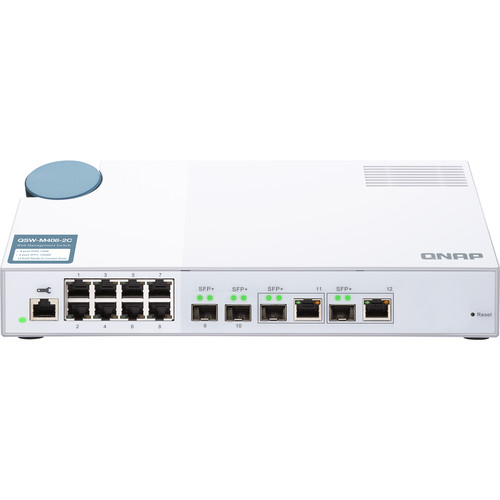 QNAP QSW-M408-2C 12-Port Gigabit Managed Switch with 10G SFP+ & Combo Ports