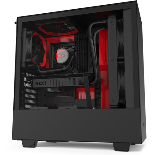 NZXT H510 Mid-Tower Case (Matte Black/Red)