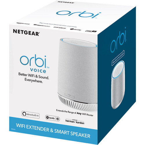 Netgear Orbi Voice Smart Speaker and AC2200 Tri-Band Wireless Mesh Extender Satellite