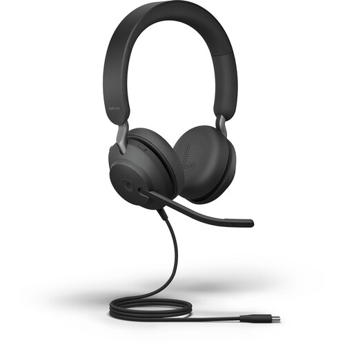 Jabra Evolve2 40 Stereo Wired On-Ear Headset (Microsoft Teams, USB Type-C, Black)