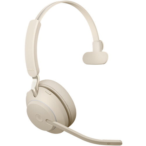 Jabra Evolve2 65 Mono Wireless On-Ear Headset (Microsoft Teams, USB Type-A, Beige)