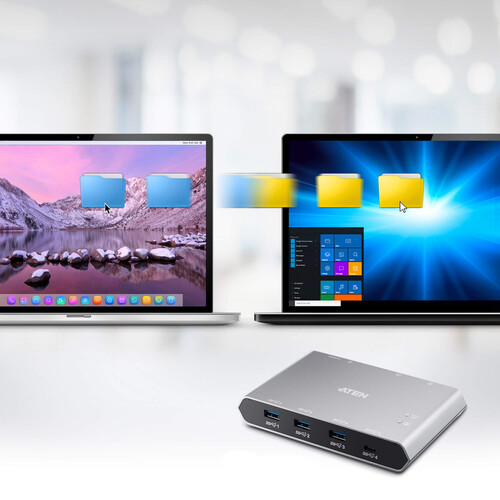 ATEN US3342 4-Port USB 3.2 Gen 2 Sharing Switch with Power Pass-Through