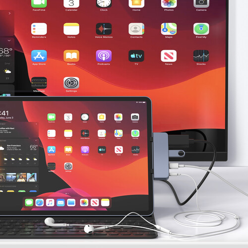 HYPER HyperDrive HD319E 4-Port USB Type-C Hub for iPad Pro 2018 (Space Gray)