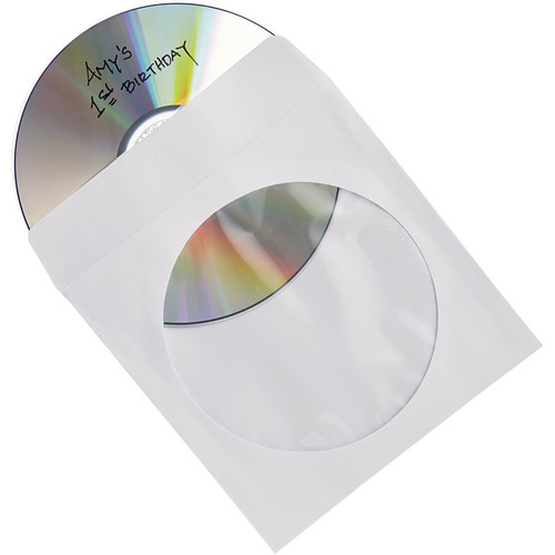 Verbatim CD/DVD Paper Sleeves with Clear Windows (100-Pack)