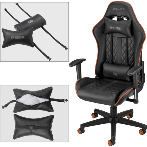 Spieltek 100 Series Gaming Chair (Black & Orange)