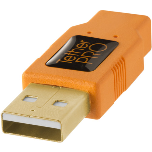 Tether Tools TetherPro USB 2.0 Type-A to 5-Pin Mini-USB Cable (Orange, 15')