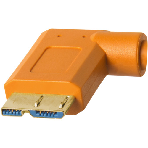 Tether Tools USB 3.0 Type-A Male to Micro-USB Right-Angle Male Cable (15', Orange)