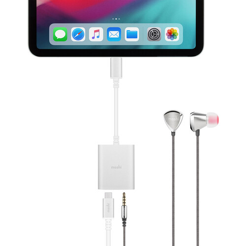 Moshi USB Type-C Universal Digital Audio Adapter with Charging (Silver)