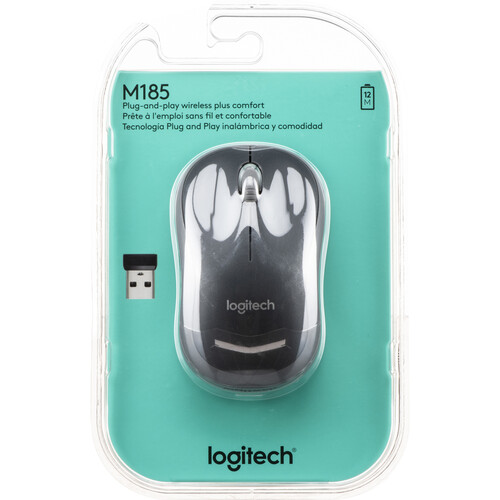 Logitech M185 Wireless Mouse (Swift Gray)