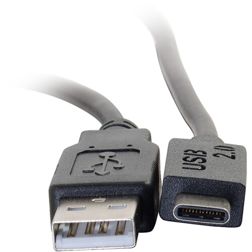 C2G USB 2.0 Type-A to USB Type-C Male Cable (6', Black)