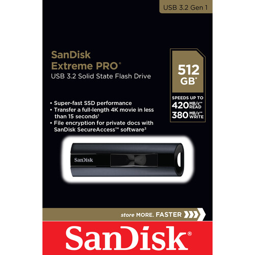 SanDisk 512GB Extreme Pro USB 3.2 Solid State Flash Drive