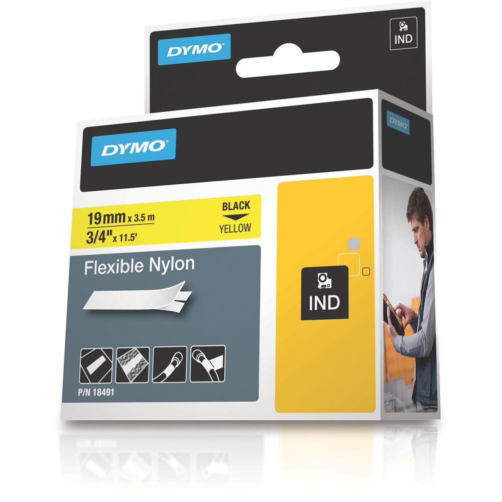 Dymo Rhino 3/4" Yellow Flexible Nylon Tape