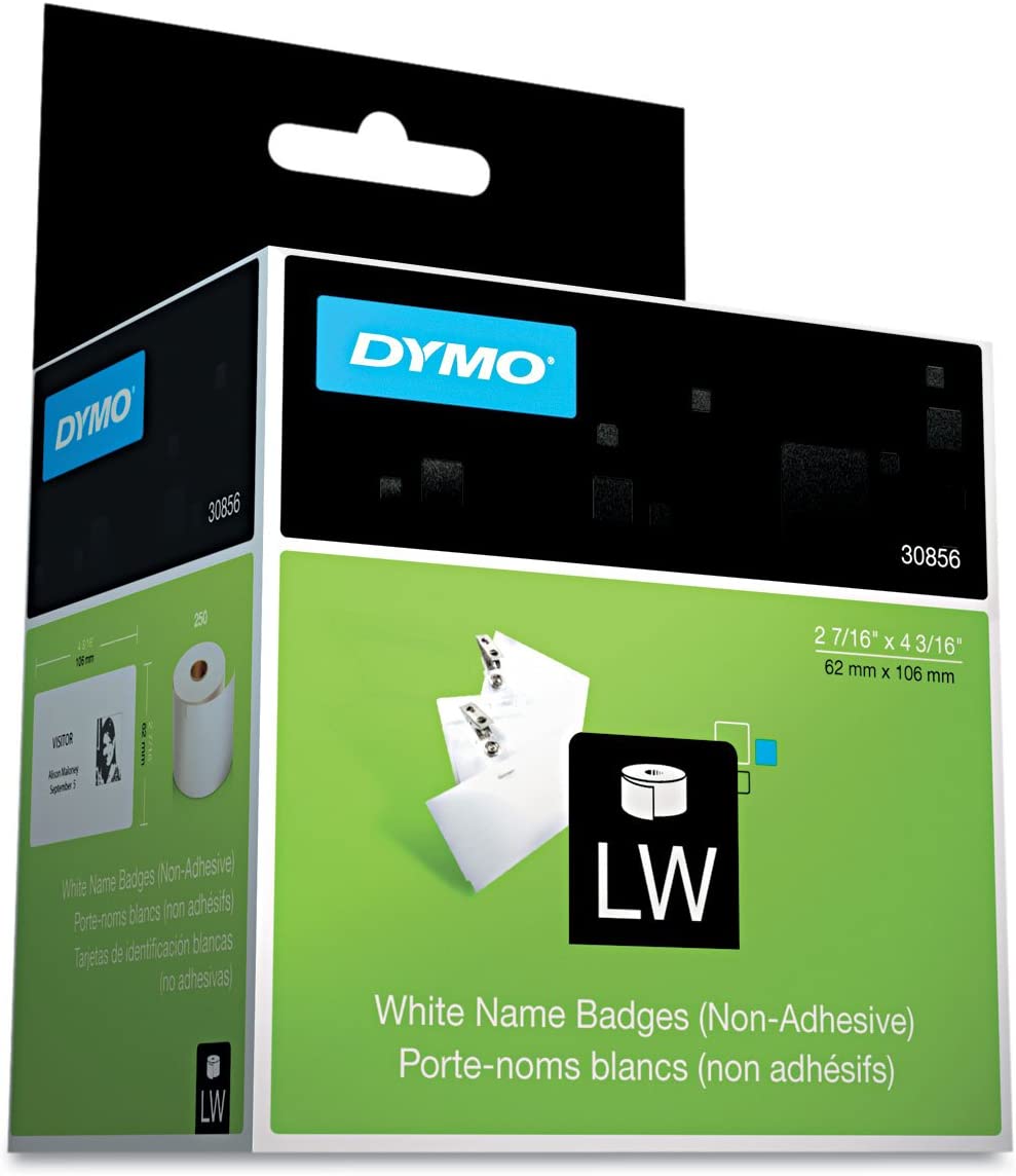 Dymo White Non-Adhesive Labels 2.43"x4.18" - 250/Box