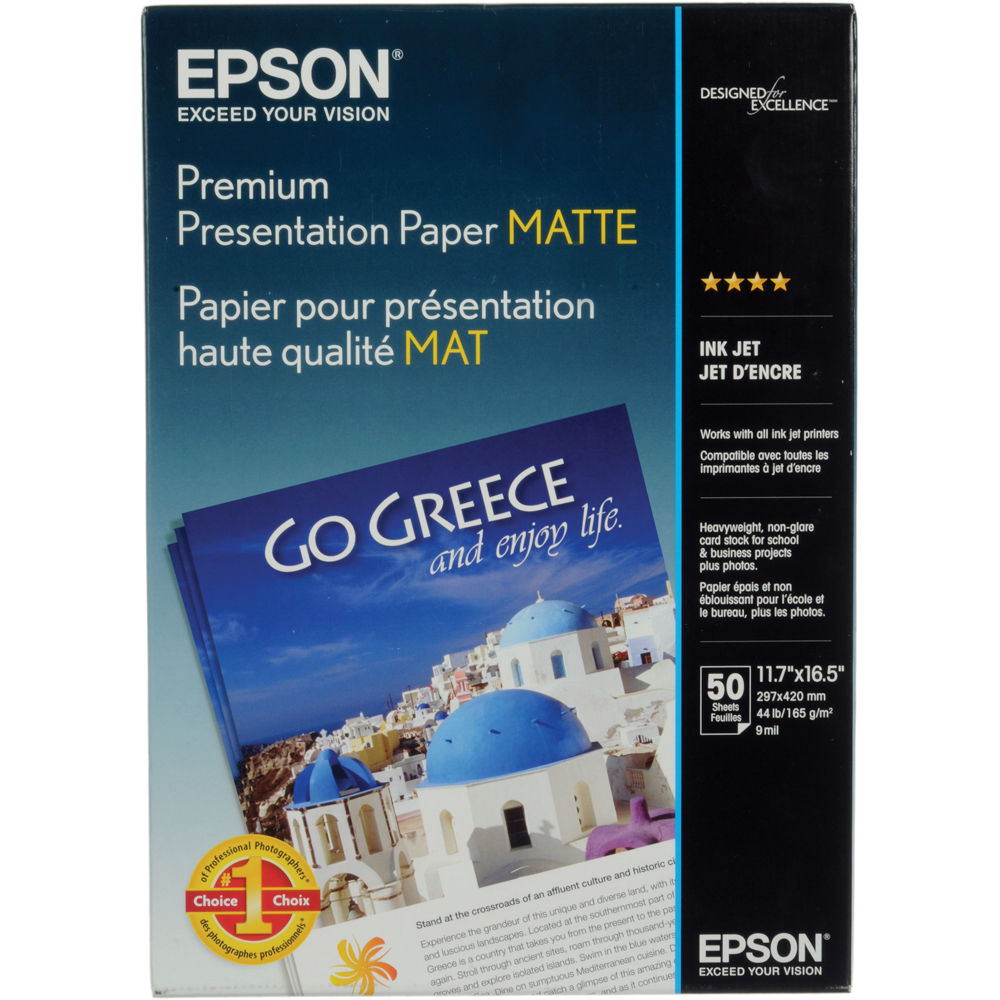 Epson Premium Presentation Paper Matte (A3 11.7 x 16.5", 50 Sheets)