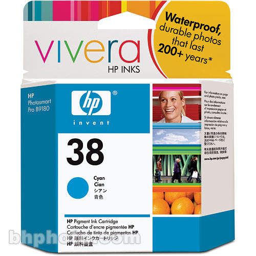 HP Cyan Ink Cartridge for Photosmart Pro B8850 & B9180 Printers (HP 38)