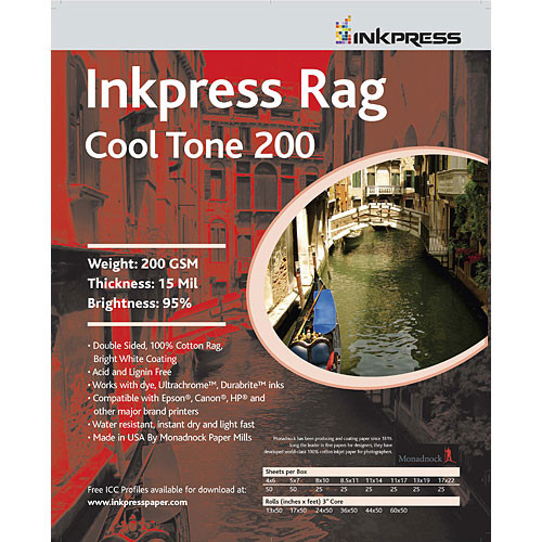 Inkpress Media Rag Cool Tone 200 Paper (17 x 22", 20 Sheets)