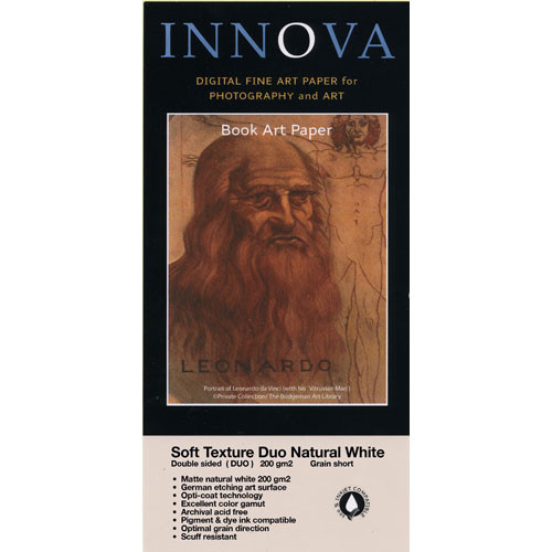 Innova Soft Textured Natural White Paper (200gsm, 2-Sided) for Inkjet - 11x17" (B) - 25 Sheets