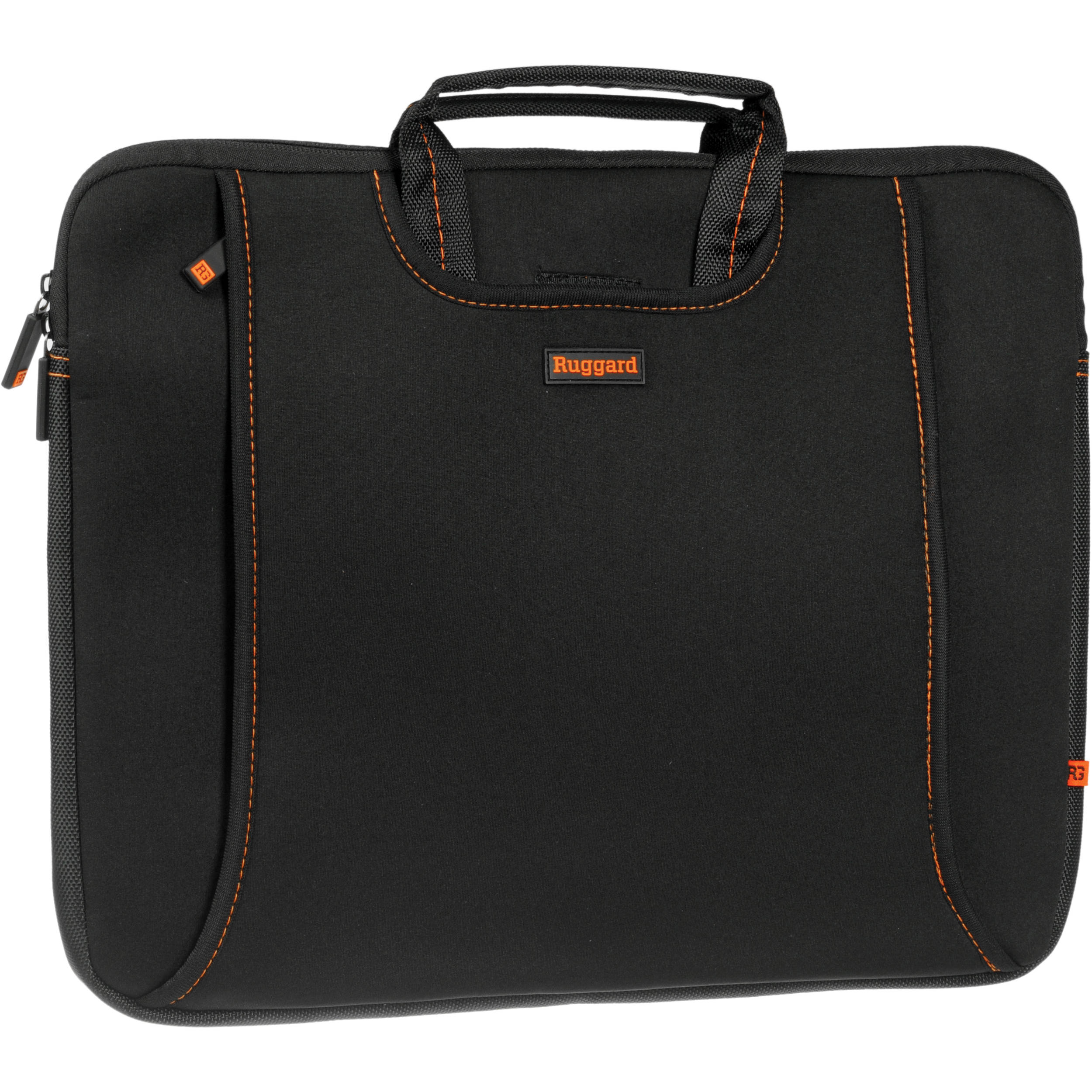 Ruggard Ultra-Thin Neoprene Sleeve with Handles for 15-16" Laptops (Black/Orange)
