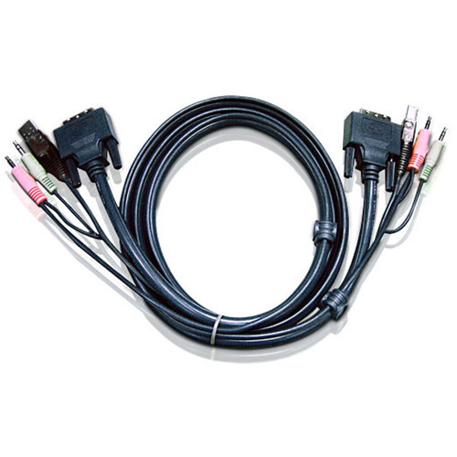ATEN 2L-7D02UD USB DVI-D Dual Link KVM Cable (6')