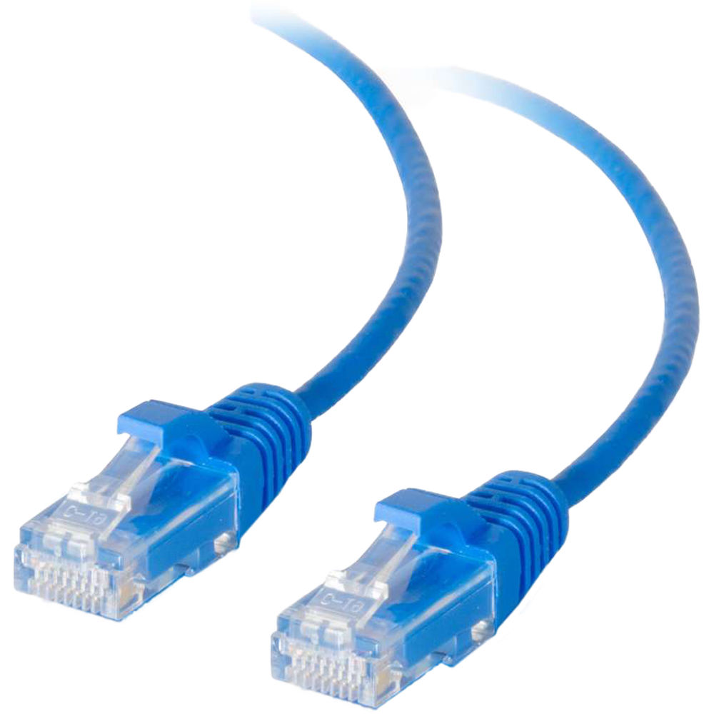 C2G RJ45 Male to RJ45 Male Cat 5e Slim Patch Cable (1', Blue)
