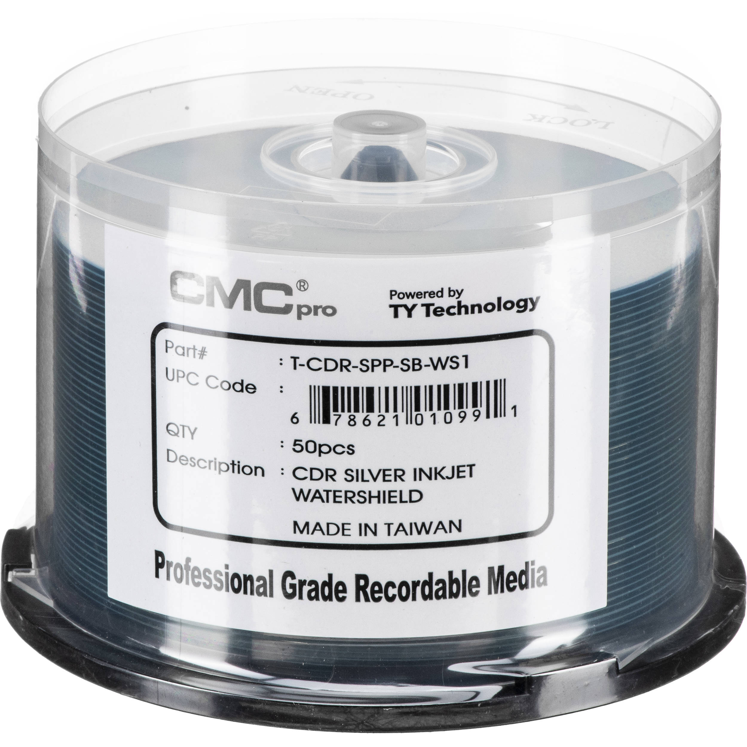CMC Pro 700MB CD-R WaterShield Silver Printable 48x Discs (Pack of 50)