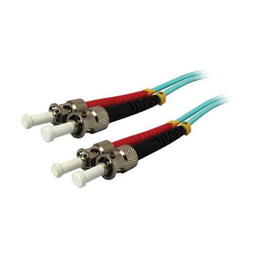 Comprehensive 10GB ST/ST Duplex 50/125 Multimode Fiber Patch Cable (Aqua, 32.8')