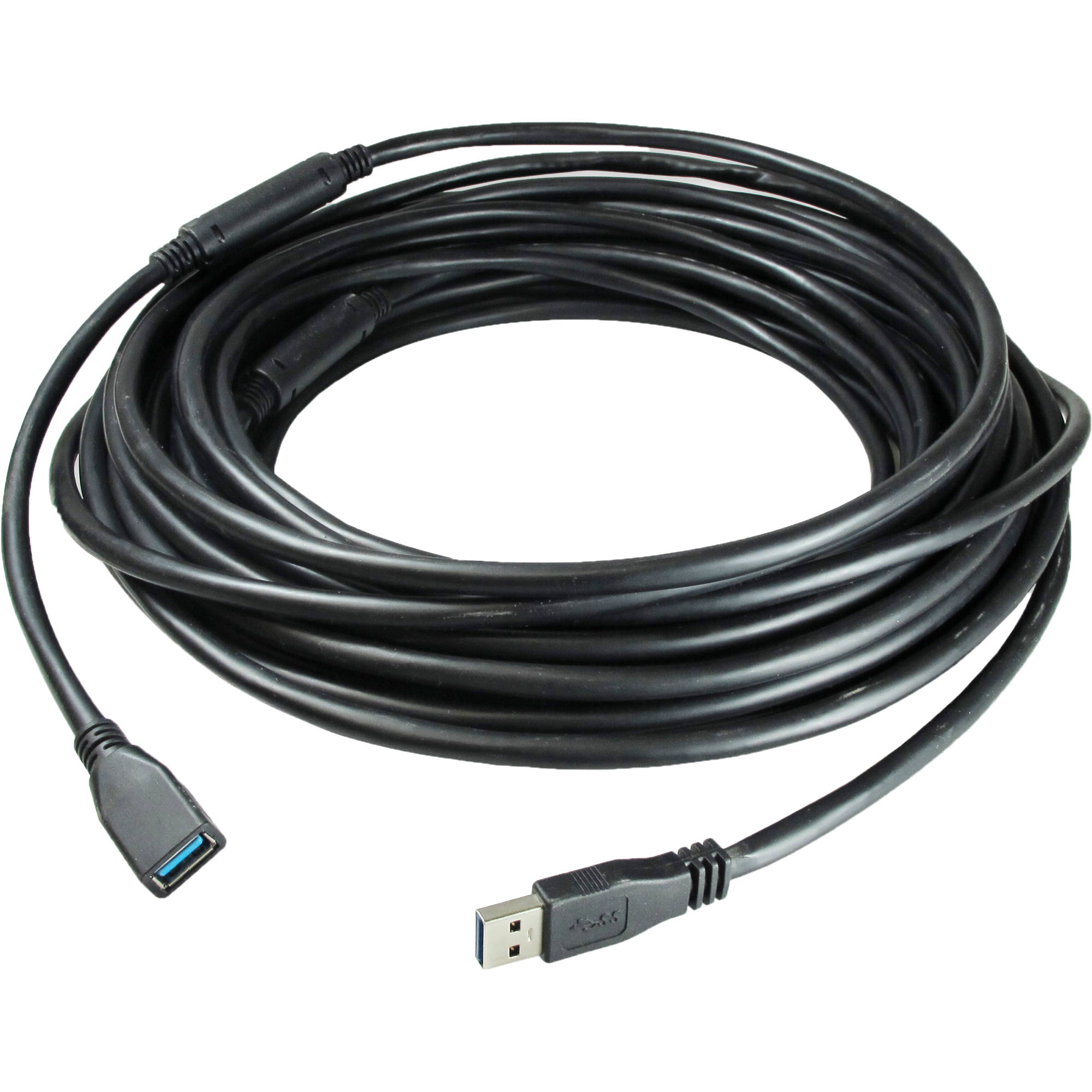 Comprehensive Pro AV/IT Plenum Active USB 3.0 Type-A Male to Female Extensions Cables with Booster (50', Black)
