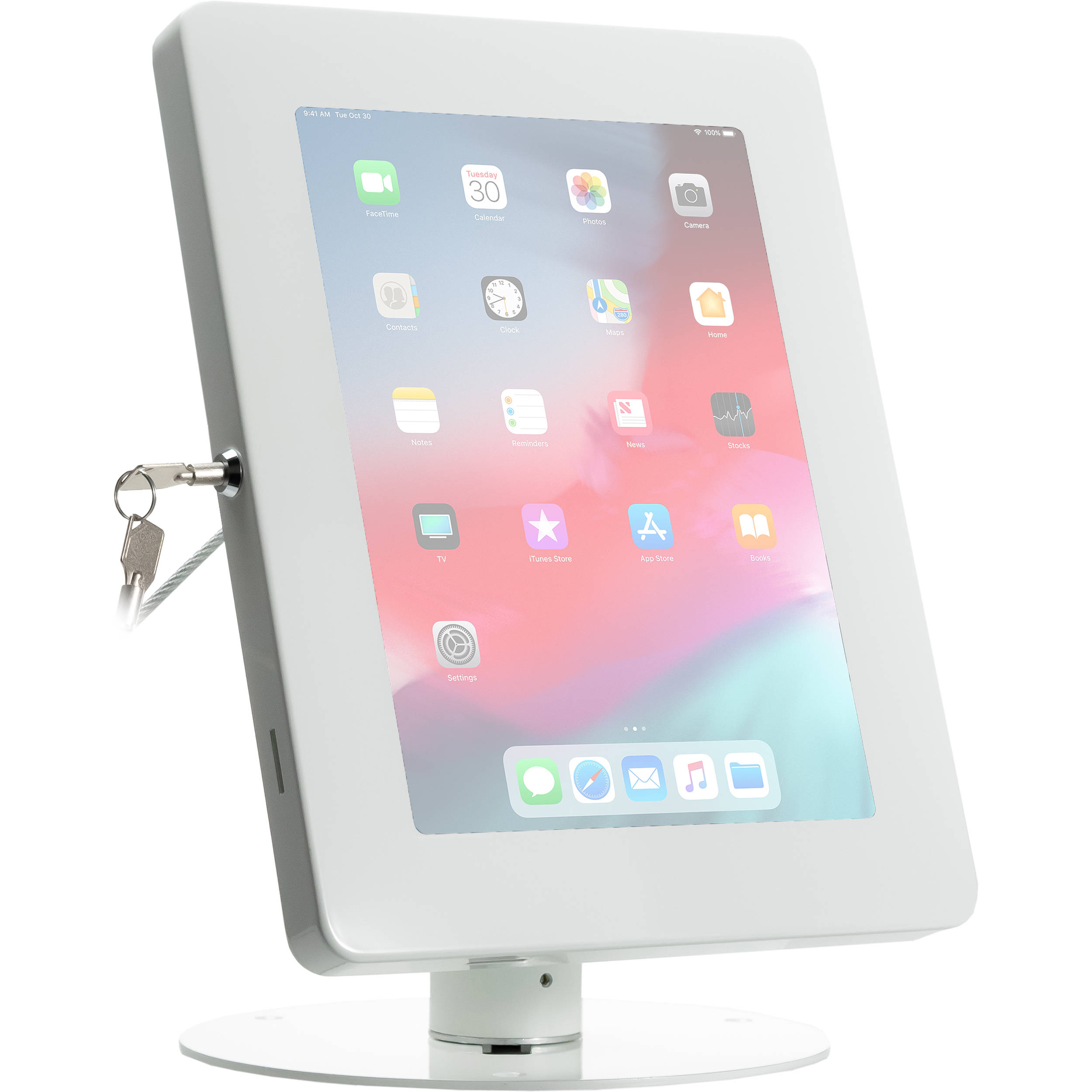 CTA Digital Hyperflex Security Kiosk Stand for Tablets & iPads (White)