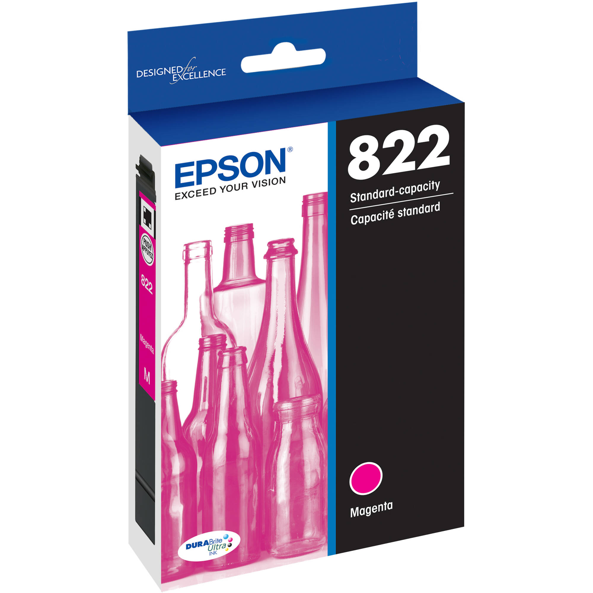 Epson T822 Magenta Standard Capacity Ink Cartridge with Sensormatic