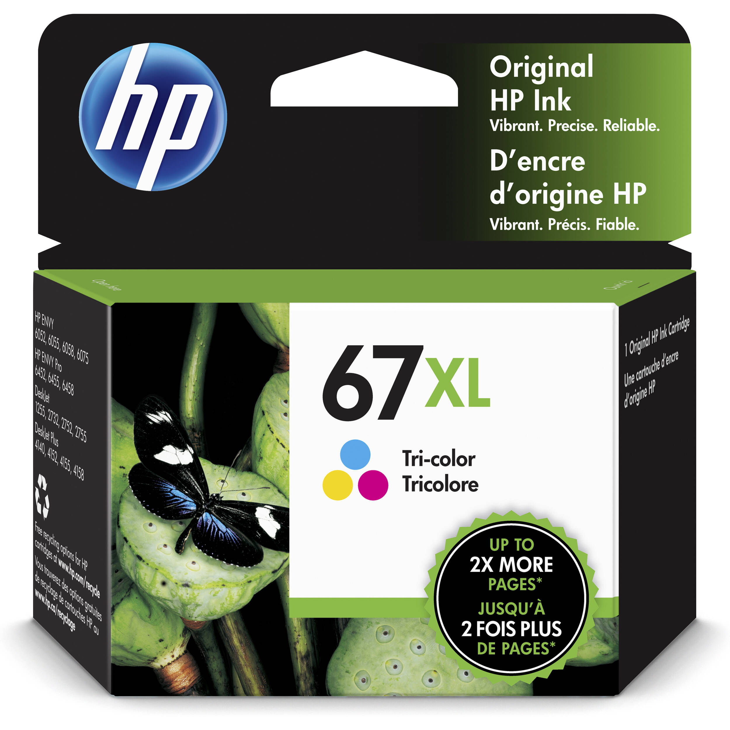 HP 67XL High-Yield Tri-Color Ink Cartridge for Select ENVY Printers