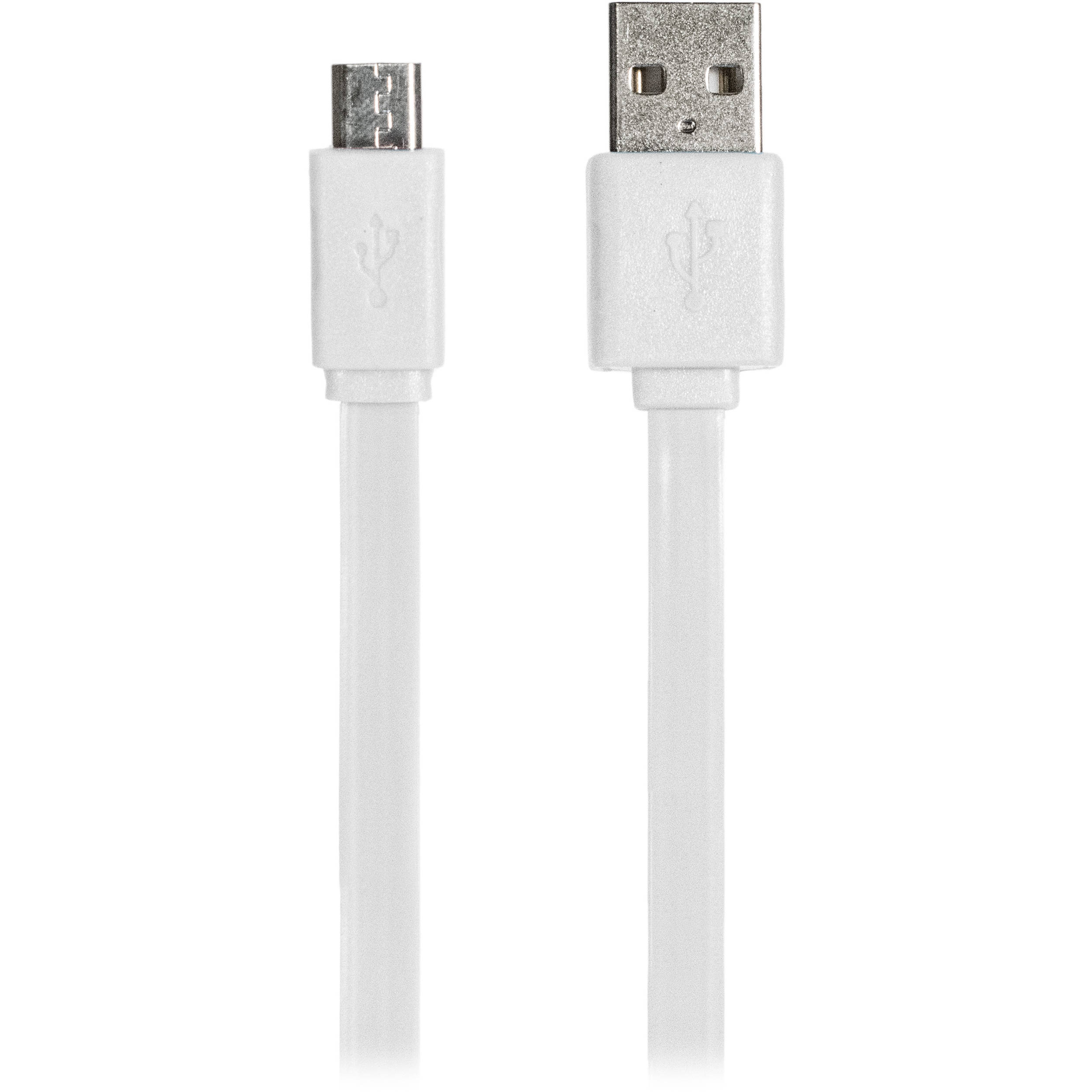 iEssentials Flat USB Type-A Male to Micro-USB Male Cable (6', White)
