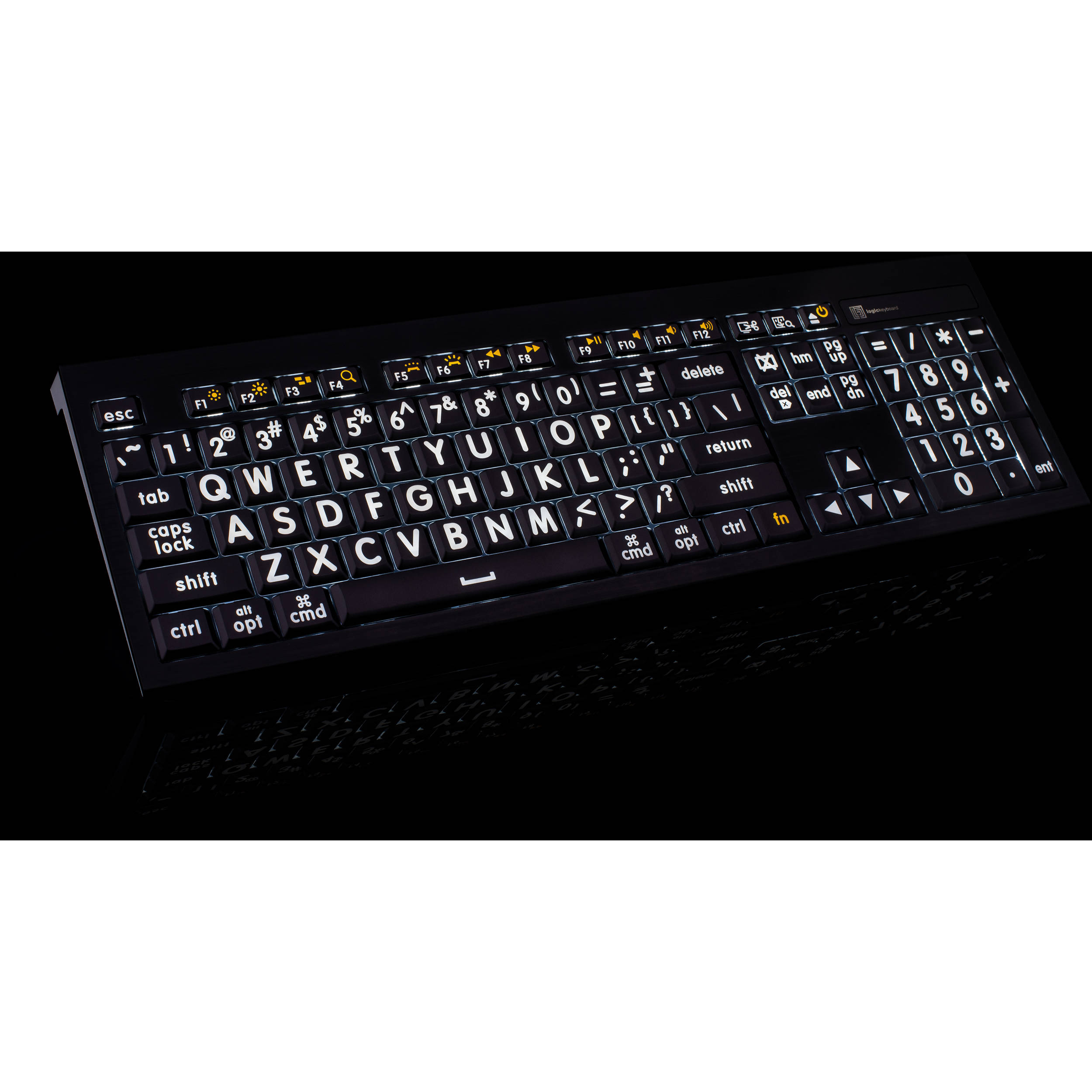 LogicKeyboard Astra Series Xlprint Mac Backlit Keyboard (US, White On Black)