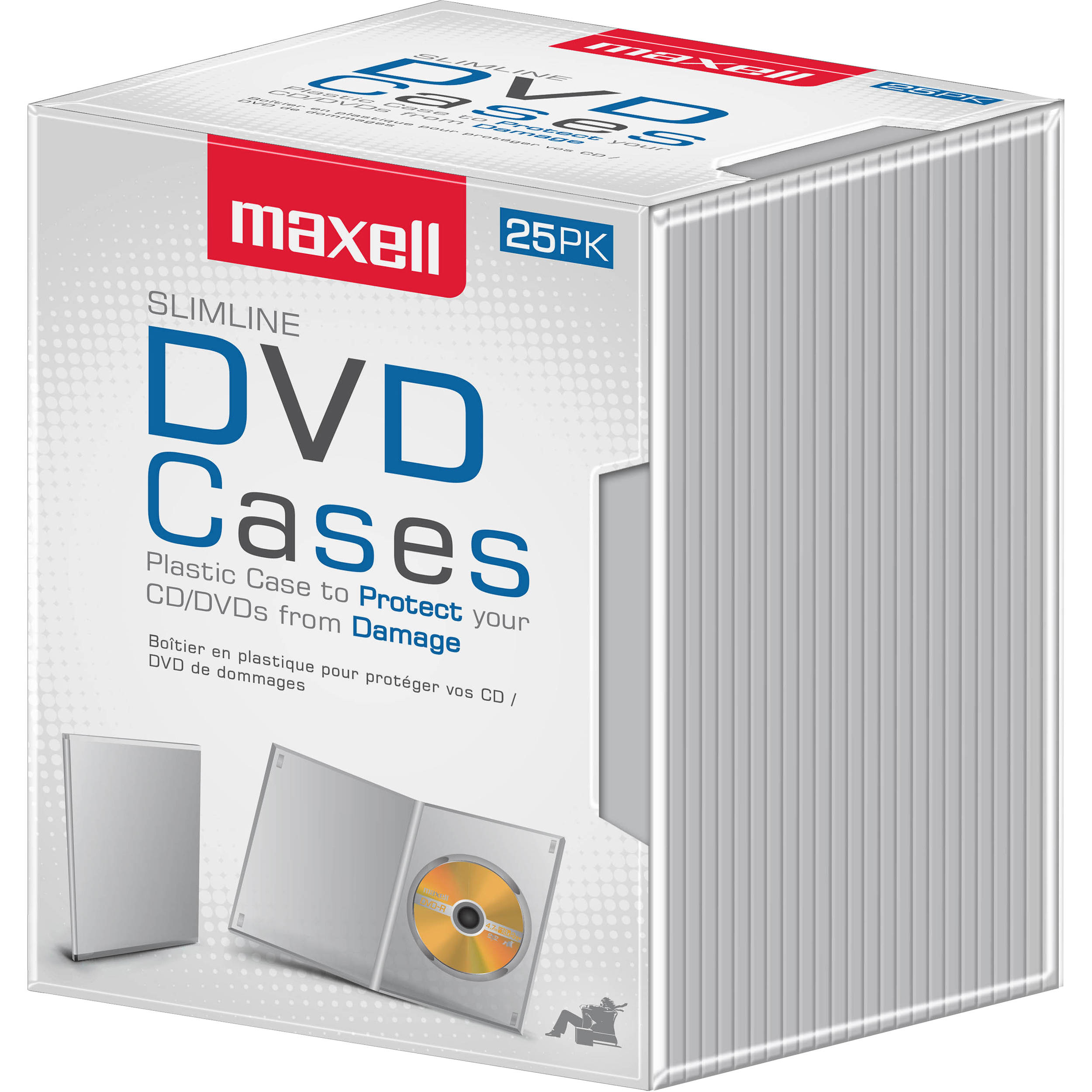 Maxell Slim DVD Video Cases (Clear, 25-Pack)