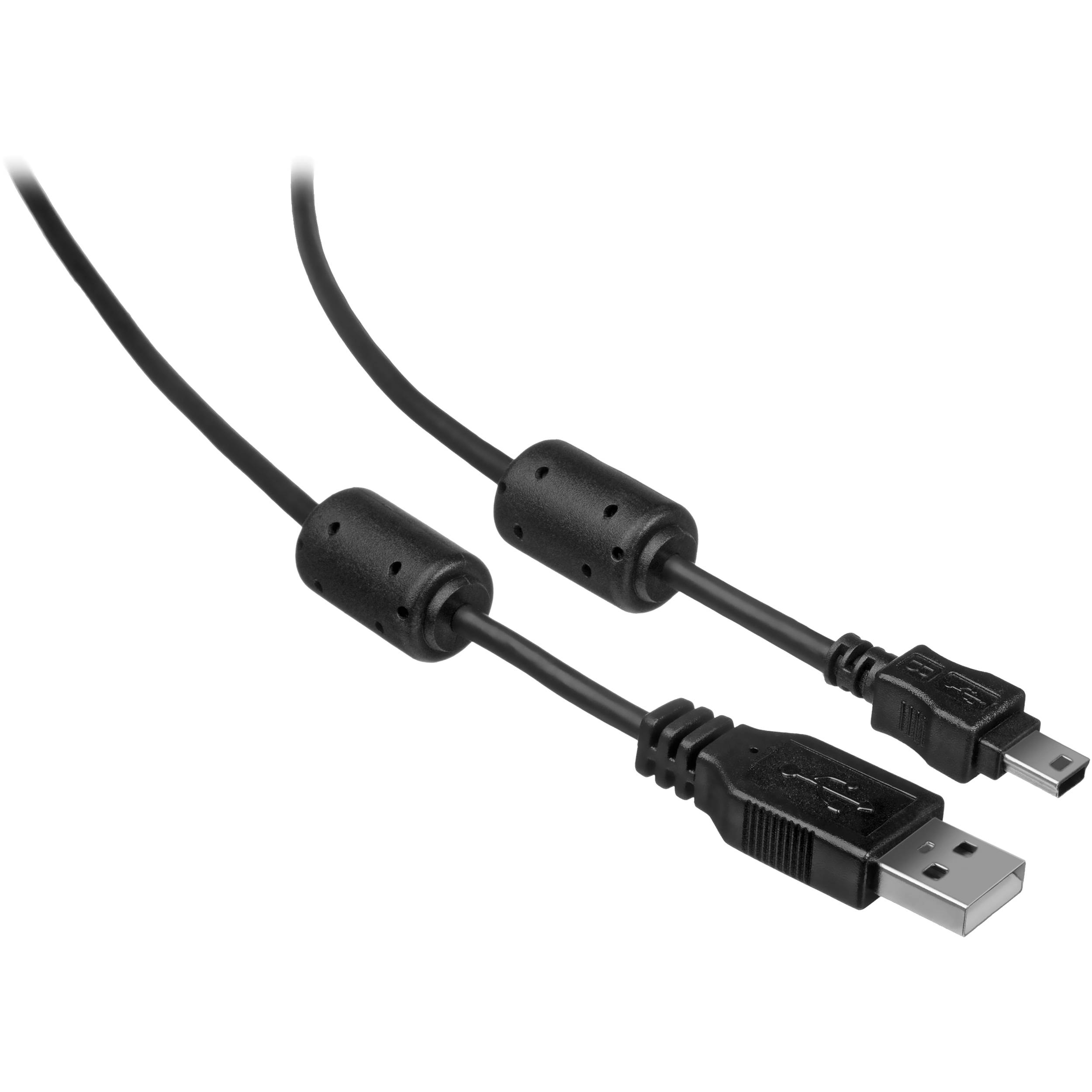 Pearstone 7' Hi-Speed USB Type A Male to Mini USB Type B Cable with Ferrite Bead (Black)