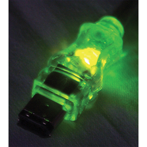 QVS FireWire/i.Link 6-Pin Translucent Cable with Green LEDs (15')